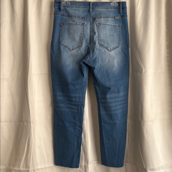 Kancan High Rise Ankle Skinny Jeans Button Fly Raw Hem Light Wash 11/29 - Picture 2 of 4